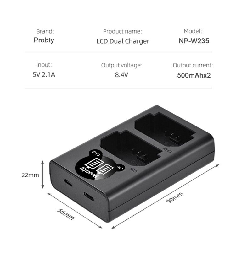 2200mAh NP-W235 NP W235 baterí - Drone Battery reseña y precio