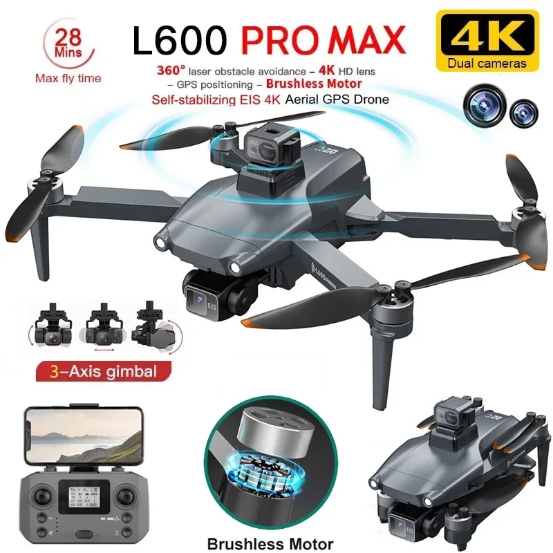 L600 PRO MAX GPS Drone profesi - Drone Gimbal reseña y precio